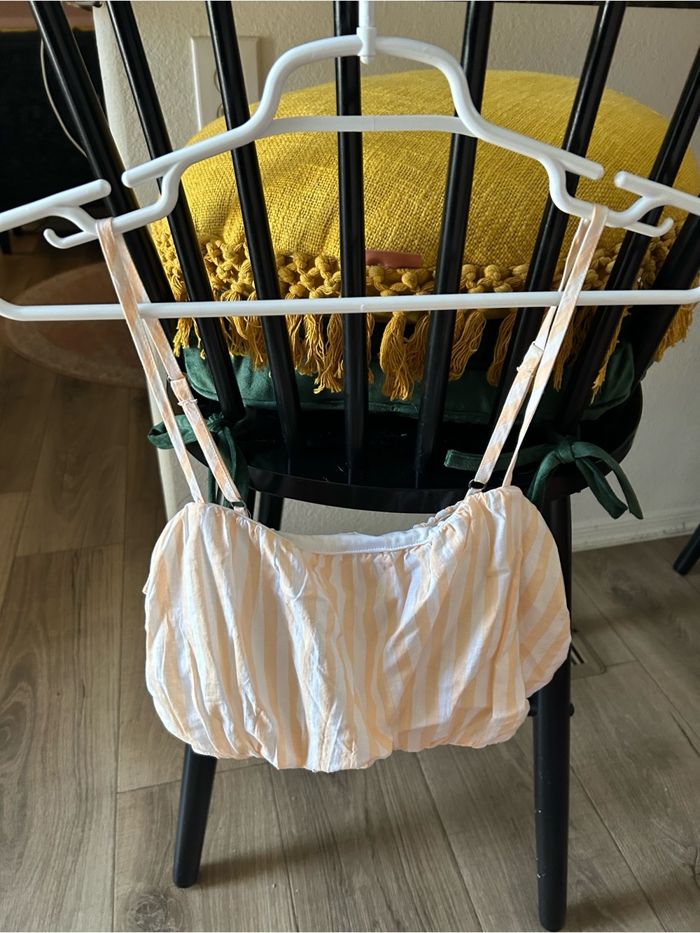 Wild Fable  Striped Peach and White Crop Top with Adjustable Straps
